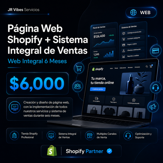 Página Web Shopify + Sistema Integral de Ventas - Web Integral 6 Meses