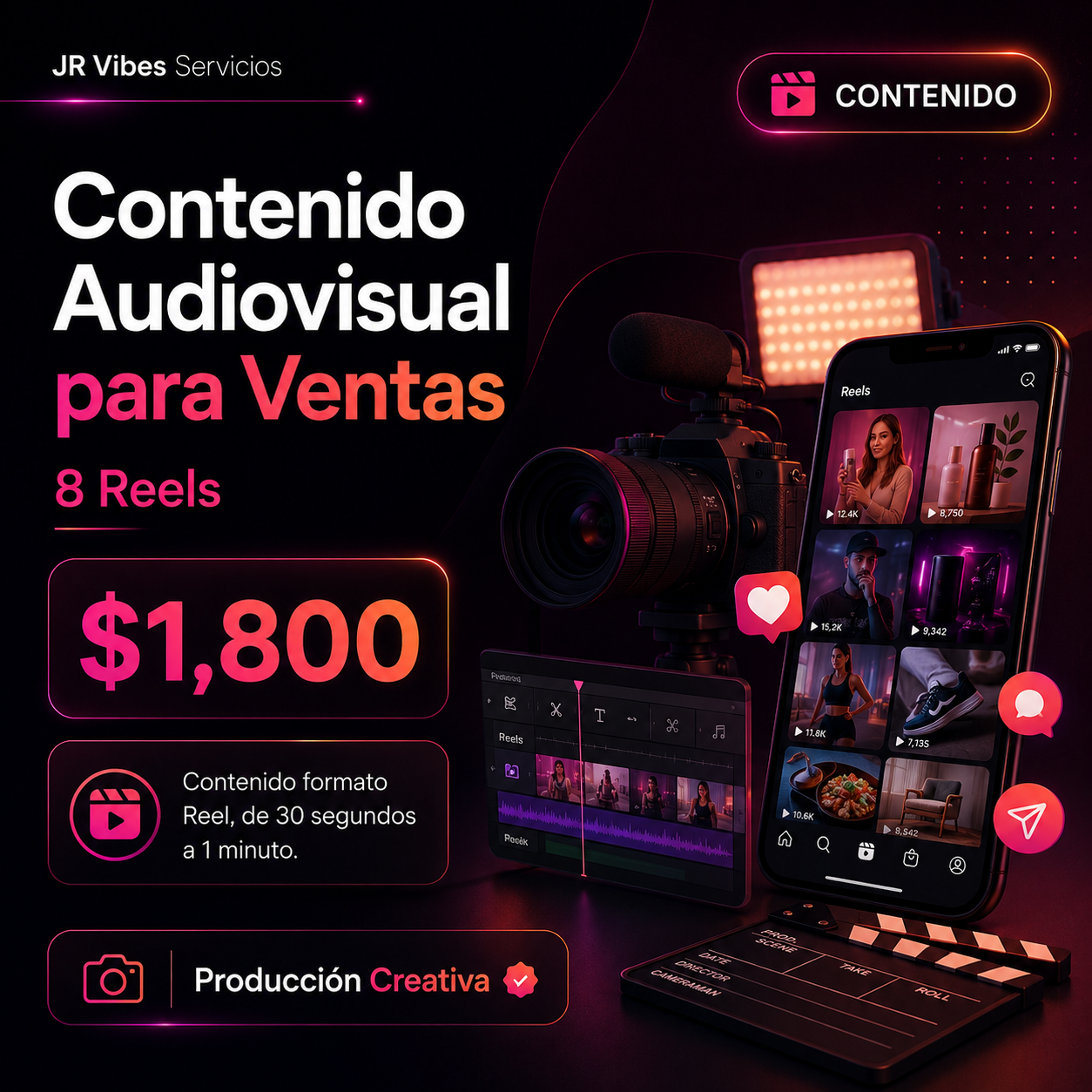 Contenido Audiovisual para Ventas - 8 Reels