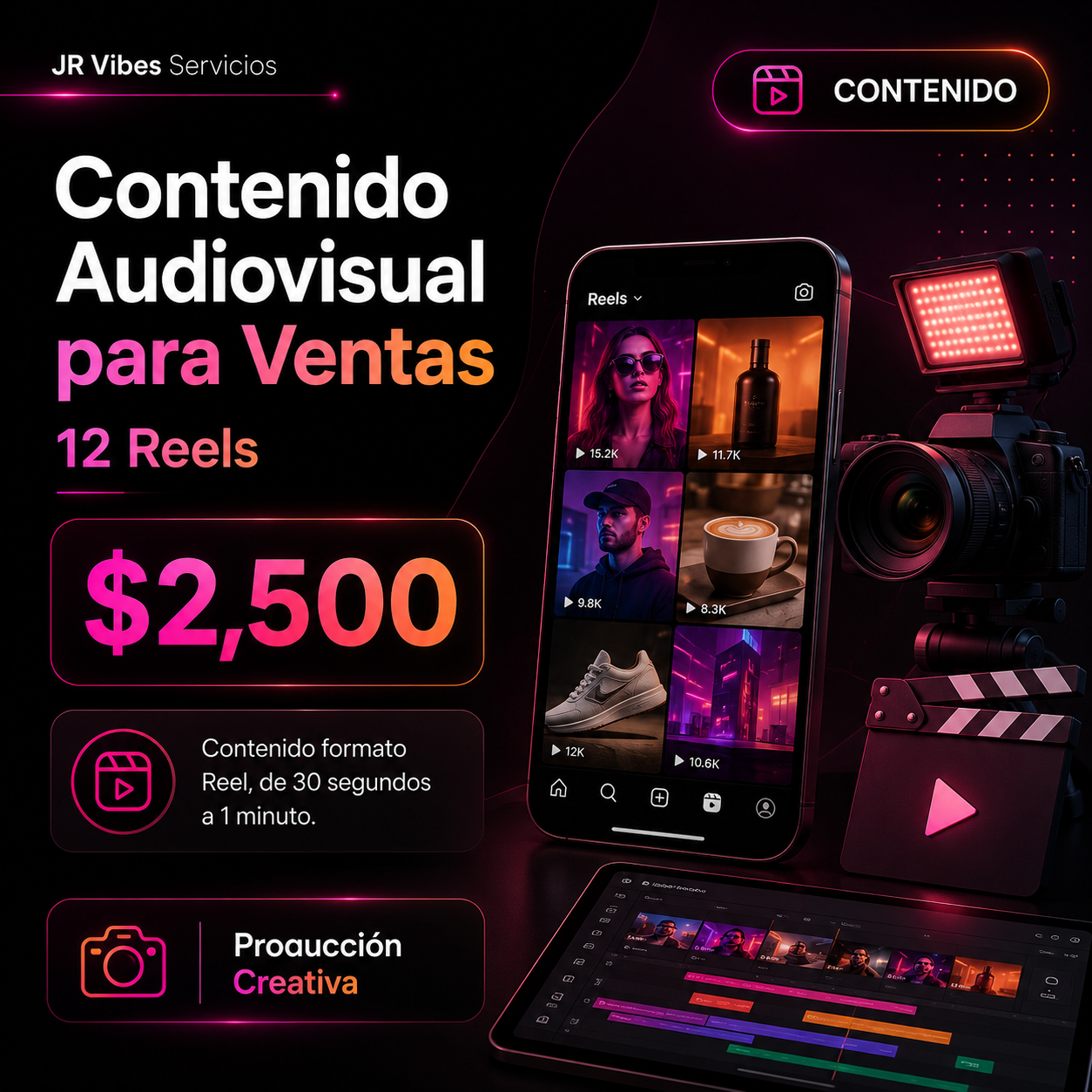 Contenido Audiovisual para Ventas - 12 Reels