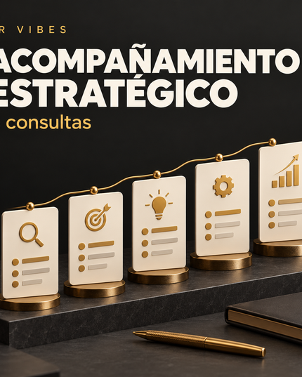 Acompañamiento Estratégico JR Vibes - 5 Consultas — portada JR Vibes en negro y dorado