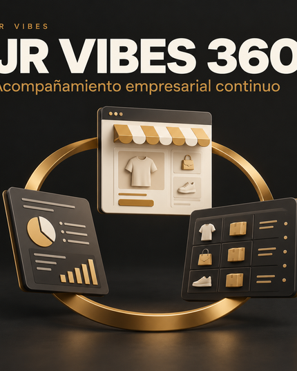JR Vibes 360 - Acompañamiento Empresarial Continuo — portada JR Vibes en negro y dorado